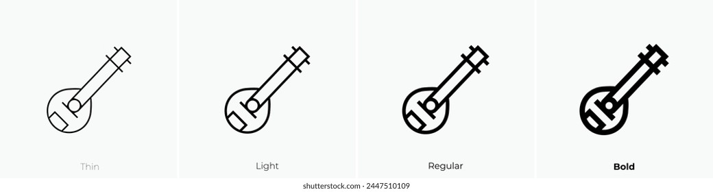 bouzouki icon. Thin, Light Regular And Bold style design isolated on white background