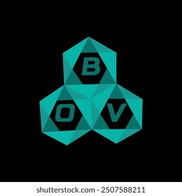 Logotipo minimalista creativo de la letra de BOV. Diseño de logotipo de letra de alfabeto de iniciales de Vector únicas BOV
