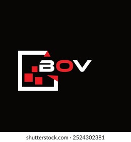 Logotipo minimalista creativo de la letra de BOV. Diseño de logotipo de letra de alfabeto de iniciales de Vector únicas BOV
