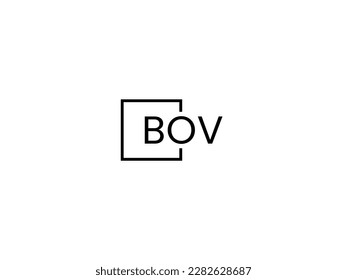 Letra BOV Ilustración del vector de diseño del logotipo inicial