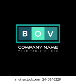 Diseño abstracto del logotipo de la letra de BOV. BOV diseño único. BOV.
