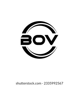 Diseño del logotipo de la letra BOV en la ilustración. Logo vector, diseños de caligrafía para logotipo, afiche, invitación, etc.