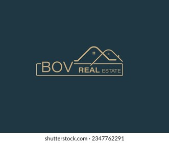 Imágenes de vectores de diseño con logotipo de Bienes Raíces y Consultores de BOV. Diseño del logotipo inmobiliario de lujo