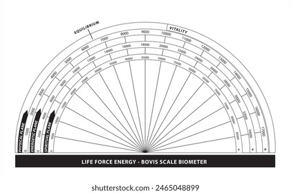 Bovis scale for measuring life force energy in black and white colors