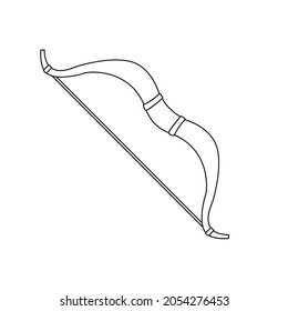 Bow archery line icon vector symbol