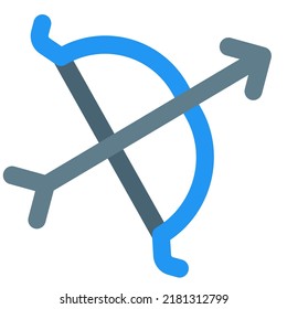 Bow and arrow as aiming and shooting game