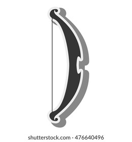 bow and arrow arc archery weapon medieval silhouette vector illustration