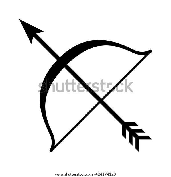 Bow Arrow Archery Line Art Vector Stock Vector (Royalty Free) 424174123