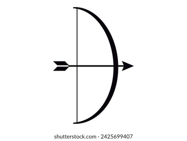 Pfeil und Bogen schwarzes Symbol.