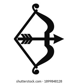 Bow and arrow black icon isolated on white background - High quality editable vector illustration 