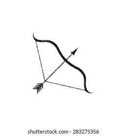 Bow and Arrow   - black vector icon
