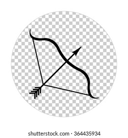 Bow and Arrow -  black vector icon