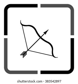 Bow and Arrow  - black vector icon