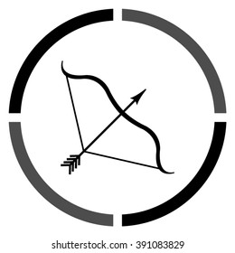 Bow and Arrow  - black vector icon