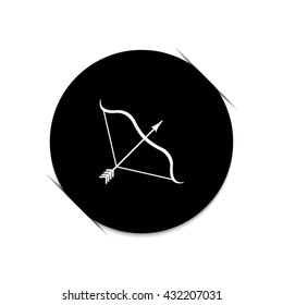 Bow and Arrow  - black vector icon