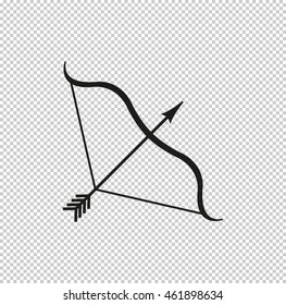Bow and Arrow -  black vector icon