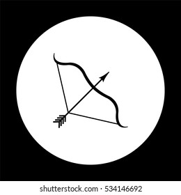 Bow and Arrow  - black vector icon