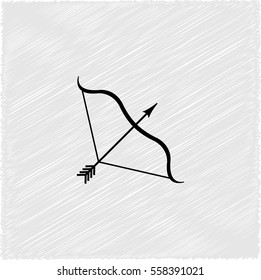 Bow and Arrow -  black vector icon