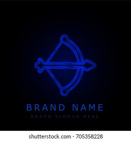 Bow and arrow blue chromium metallic logo