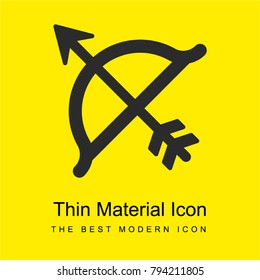 Bow and arrow bright yellow material minimal icon or logo design