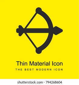 Bow and arrow bright yellow material minimal icon or logo design