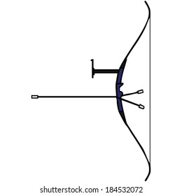 bow and arrow, crossbow, archery, guns, vector illustration