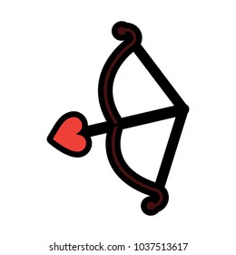 bow and arrow cupid valentines day icon image 