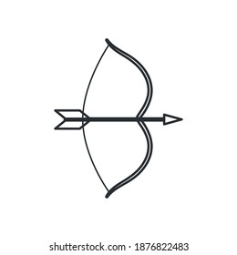 bow with arrow design of Weapon and archery theme Vector illustration