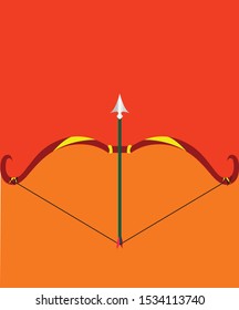 Bow and arrow dussehra poster vector design.