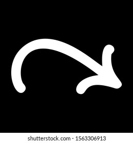 Bow arrow hand drawn illustration. Archery symbol, arrowhead isolated on black background