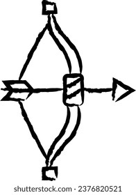 Bow and Arrow hand drawn vector illustration