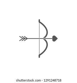 Bow and Arrow, Heart, Cupid icon. Simple glyph, flat vector of valentines day, love icons for UI and UX, website or mobile application