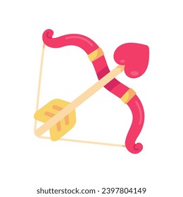 Bow with arrow as heart For shooting at couples to make them fall in love on Valentine's Day.