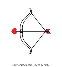 Arco y flecha con Vector de punta de corazón