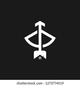 bow arrow house logo modern vector icon download