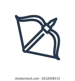 Bow and Arrow for Hunting Purpose Vector Icon