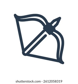 Bow and Arrow for Hunting Purpose Vector Icon