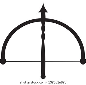 Bow and arrow icon, black,