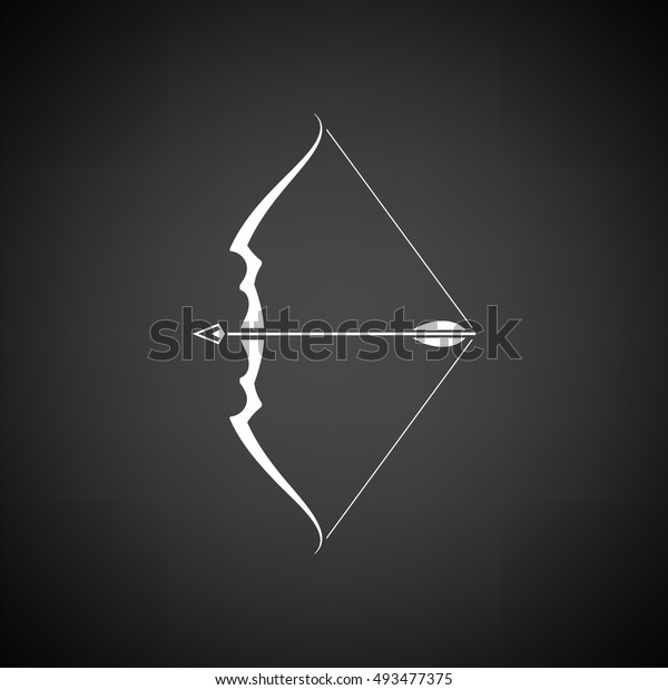 Bow Arrow Icon Black Background White Stock Vector (Royalty Free) 493477375