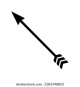 Bow arrow icon. Black silhouette. Front side view. Vector simple flat graphic illustration. Isolated object on a white background. Isolate.