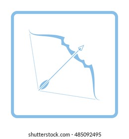 Bow and arrow icon. Blue frame design. Vector illustration.