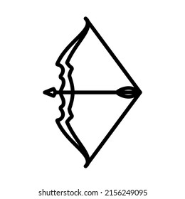 Bow With Arrow Icon. Bold outline design with editable stroke width. Vector Illustration.