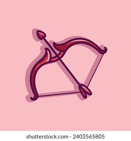 bow and arrow icon cartoon. flat illustration of archer bow vector