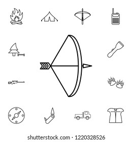 Bow and arrow icon. Detailed set of diving, fishing and hunting icons. Premium quality graphic design icon. One of the collection icons for websites, web design, mobile app on white background