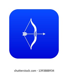 Bow and arrow icon digital blue for any design isolated on white vector illustration