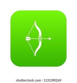 Bow and arrow icon digital green for any design isolated on white vector illustration