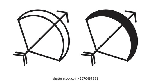 Bow arrow icon. doodle graphics vectors