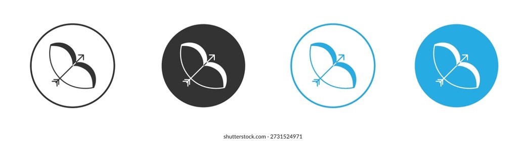 Icono de flecha de arco símbolo de Clipart de dibujo . Ilustración vectorial