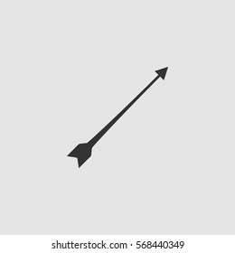Bow arrow icon flat. Black pictogram on grey background. Vector illustration symbol