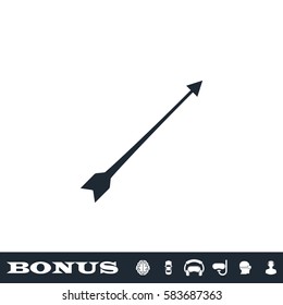 Bow arrow icon flat. Black pictogram on white background. Vector illustration symbol and bonus button